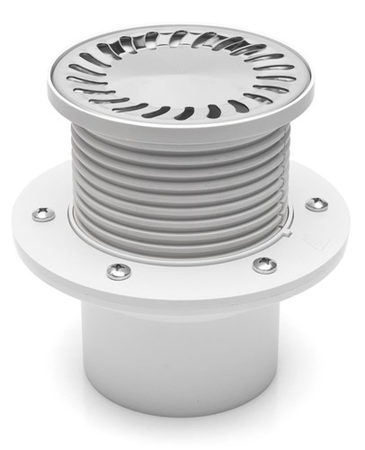 Duschablauf Edelstahl 137mm rund   DN 110   incl Dichtungsmatte 431 391 1 