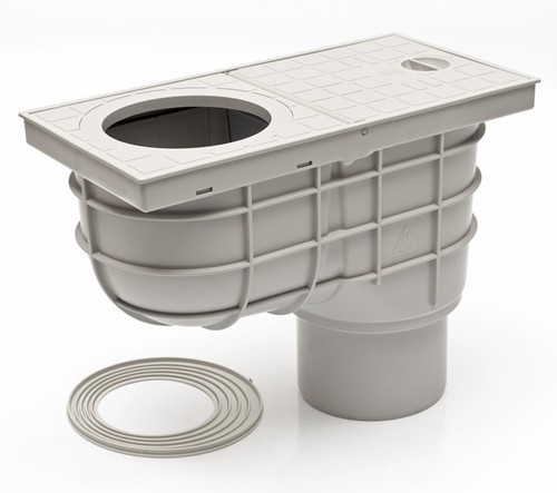 Regenrohrablauf Dachrinnenablauf  Regensinkkasten DN 110   grau  325 Es