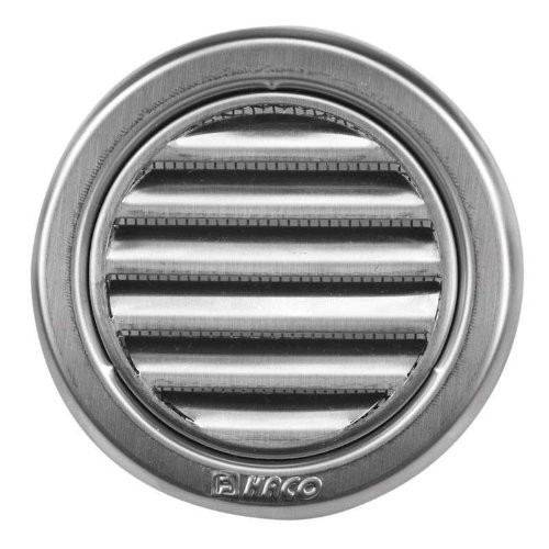 Edelstahl L�ftungsgitter Deckma� 97 mm rund mit Flansch Insektenschutz VM75N