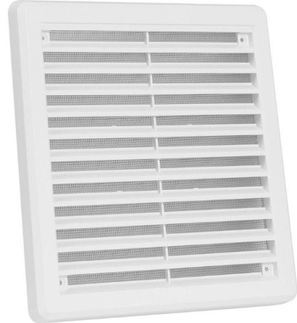 L�ftungsgitter 200x200mm Abluftgitter aus ASA Kunststoff mit Insektenschutz wei�