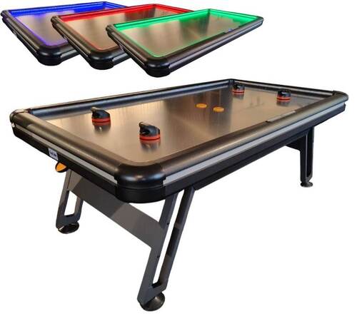 Charlsten Airhockey-Tisch 7ft, mit Metallspielfeld und LED Lichteffekten