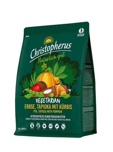 Christopherus vegetarisches Hundefutter Erbse+Tapioka+K�rbis 4kg