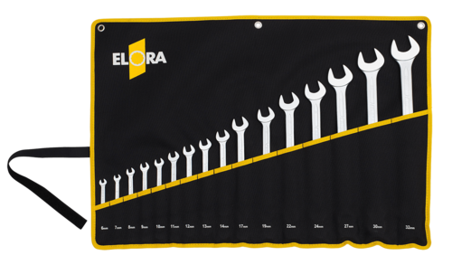 ELORA Ringmaulschl�ssel-Satz in Rolltasche, 8 bis 26 Teile