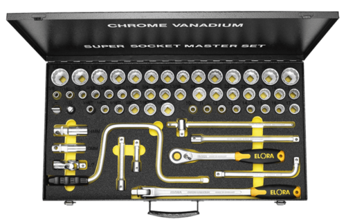 ELORA Steckschl�ssel-Satz 1/2 Zoll Sechskant-Eins�tze, 57-teilig