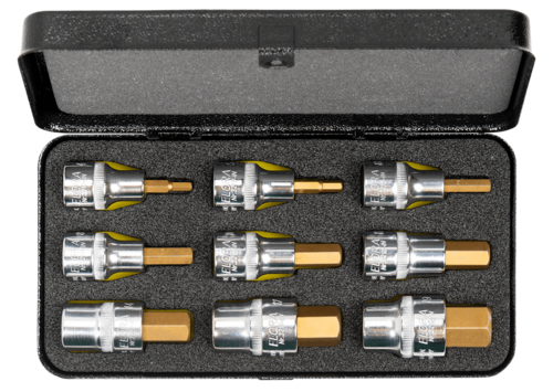 ELORA Steckschl�ssel-Satz 1/2 Zoll, 9-teilig, titanbeschichtet