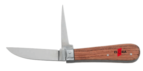 ELORA Holzgriff Kabelmesser, klappbar, mit Dorn