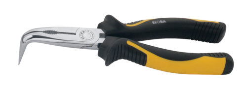ELORA Flachrundzange mit Schneide, abgewinkelt