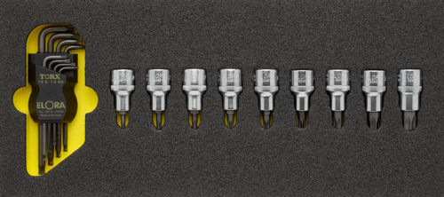 ELORA Werkzeugwagen Einlage TORX�-Werkzeuge,18,9x41cm