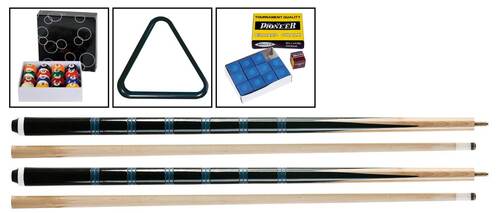 Pool Billard Set Standard 2 Queues + Kugeln + Triangel + Kreide