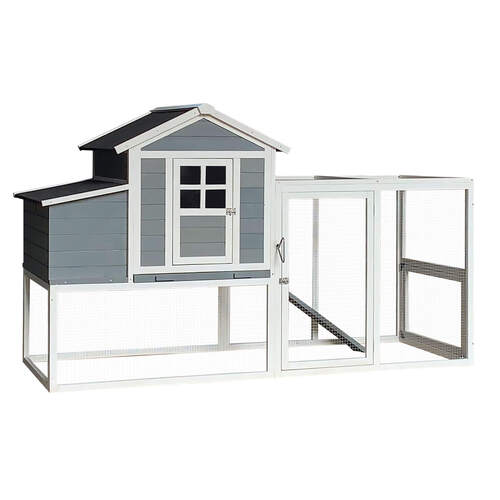 Hhnerhaus Kleintierstall grau/wei