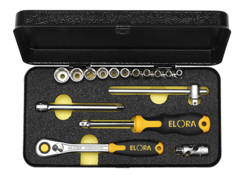 ELORA Sechskant-Steckschl�ssel-Satz 1/4 Zoll, 16-teilig