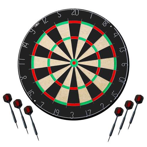 Karella Steel-Dartscheibe Set BullOut mit 6 Dart-Pfeilen