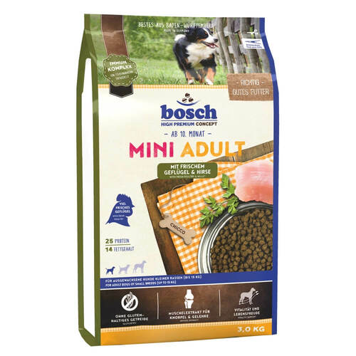 Bosch Hunde Trockenfutter Mini Adult Gefl�gel + Hirse 3kg