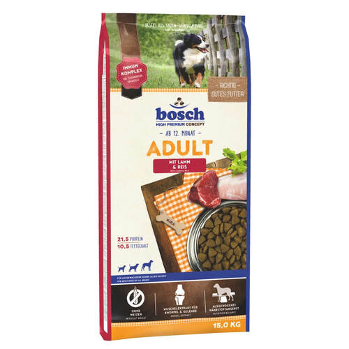 Bosch Hunde Trockenfutter Adult Lamm + Reis, glutenfrei 