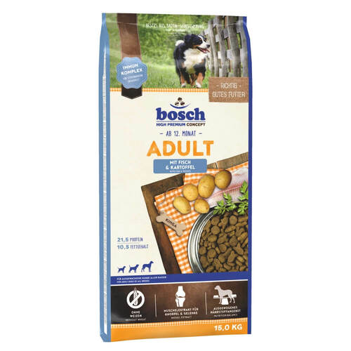 Bosch Hunde Trockenfutter Adult Fisch + Kartoffel, glutenfrei 