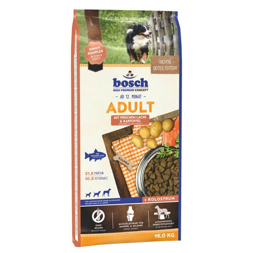 Bosch Hunde Trockenfutter Adult Lachs + Kartoffel, glutenfrei 