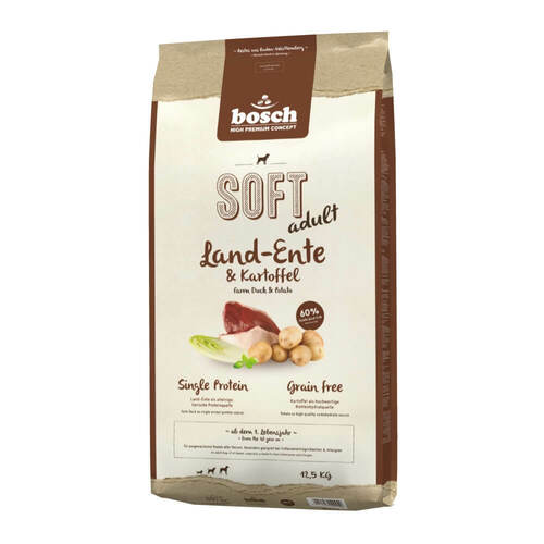 Bosch Hunde Trockenfutter Adult Soft Ente + Kartoffel 12,5kg