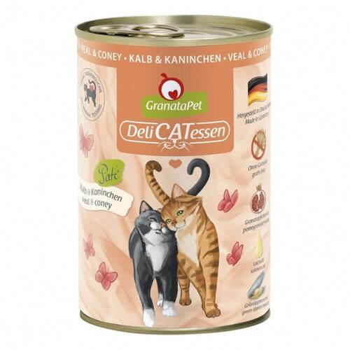 GranataPet Katzen Nassfutter Kalb & Kaninchen 6x400g