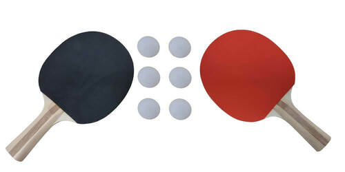 Charlsten Tischtennisschl�ger Set Mittelklasse - 2 Schl�ger + 6 Tischtennisb�lle