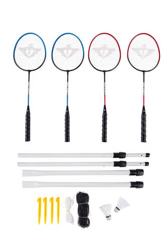 Charlsten Badminton Set mit Netz, 4 Schl�gern, 2 B�llen & Tasche