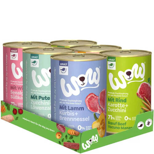 WOW Hunde Nassfutter Dosen Multipack ADULT 6x800g
