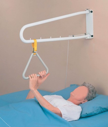 Bettaufrichter, Bettgalgen, Aufrichthilfe Wandmontage mit Triangelgriff