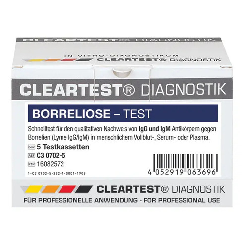 Cleartest� Borreliose Test, 5 Tests, zum Nachweis von Borrelien in Vollblut, Serum, Plasma