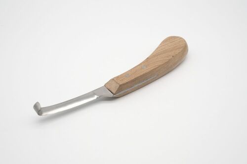 Veterin�r, Pferde Hufmesser mit Holzgriff, Ausf�hrung rechts, schmale Klinge