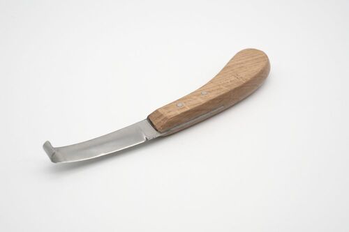 Veterin�r, Pferde Hufmesser mit Holzgriff, Ausf�hrung rechts, schmale + breite Klinge