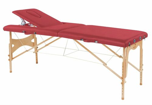 Behandlungsliege, Massageliege, Liege klappbar, mobil, H�he 57-85 cm, aus Holz 