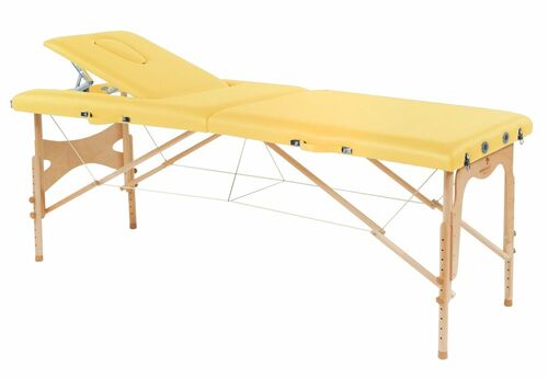 Behandlungsliege, Massageliege, Liege klappbar, mobil, H�he 57-85 cm, aus Holz 