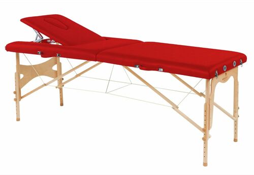 Behandlungsliege, Massageliege, Liege klappbar, mobil, H�he 57-85 cm, aus Holz 