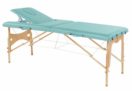 Behandlungsliege, Massageliege, Liege klappbar, mobil, H�he 57-85 cm, aus Holz 