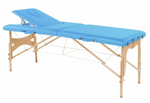 Behandlungsliege, Massageliege, Liege klappbar, mobil, H�he 57-85 cm, aus Holz 