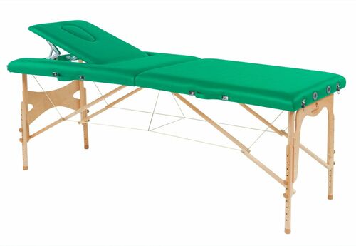 Behandlungsliege, Massageliege, Liege klappbar, mobil, H�he 57-85 cm, aus Holz 