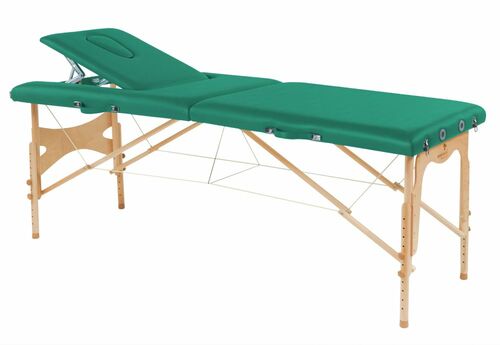 Behandlungsliege, Massageliege, Liege klappbar, mobil, H�he 57-85 cm, aus Holz 