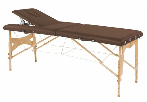 Behandlungsliege, Massageliege, Liege klappbar, mobil, H�he 57-85 cm, aus Holz 