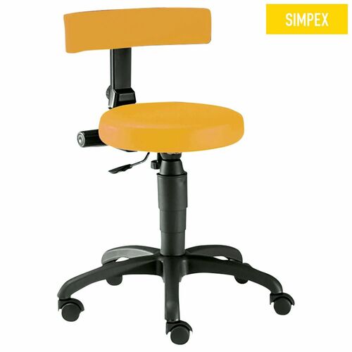 Drehrollhocker NERO Manus Work, weiche Rollen f�r harten Boden, Hebelausl�sung