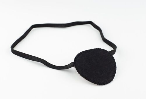 Augenklappe mit Gummiband, beidseitig verwendbar, schwarz/wei�