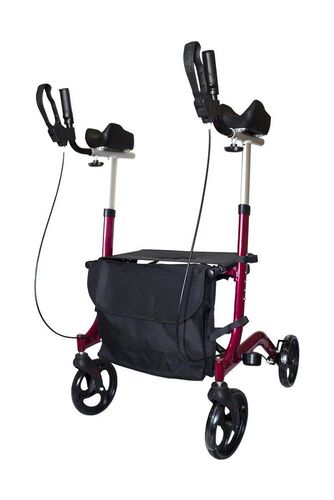 Arthritis Rollator - faltbarer Aluminium-Rollator mit Sitz, Rot  