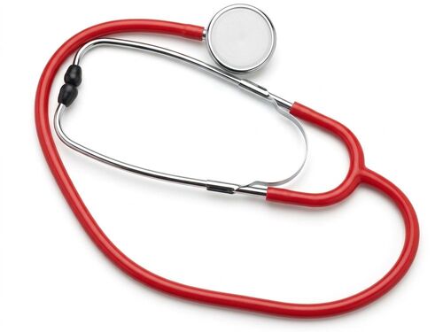 Flachkopf Stethoskop rot, f�r Arzt, Praxis, Krankenhaus