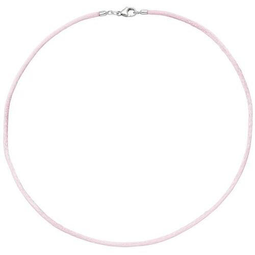 Collier Halskette Seide rose 42 cm - 2,8 mm, Verschluss 925 Silber
