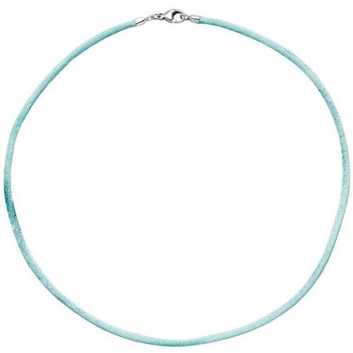 Collier Halskette Seide trkis 42 cm - 2,8 mm, Verschluss 925 Silber