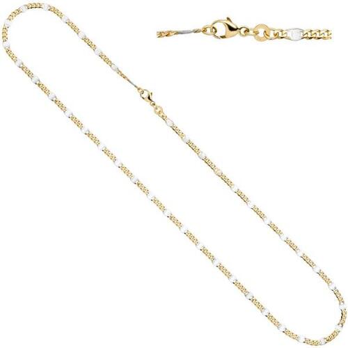 Steg-Panzerkette 333 Gelbgold massiv 2 mm 45 cm Goldkette Halskette