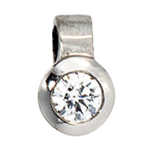 Anh�nger rund 950 Platin matt 1 Diamant Brillant 0,12 ct.