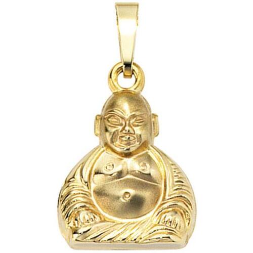 Gelbgold direkt Anhänger - Gold 333 bestellen Medaillons Anhänger | mattiert Buddha Anhänger Gold