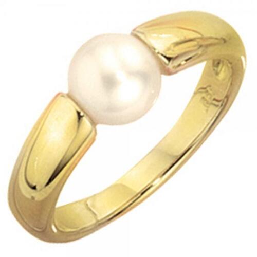 Damen Ring 333 Gelbgold 1 Perle Goldring Perlenring (Gr��e: 62)