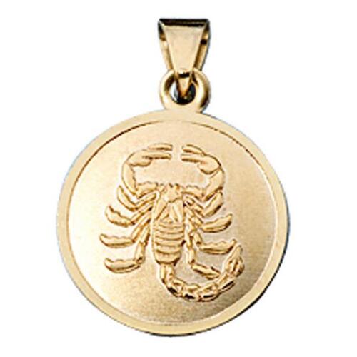Anh�nger Sternzeichen Skorpion 333 Gelbgold matt R�ckseite Amor