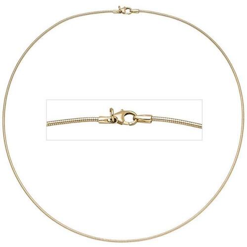 Halsreif 585 Gelbgold 1,1 mm 50 cm Halskette goldhalsreif Karabiner