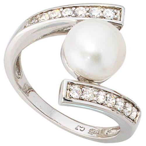 Ringe Sterling (Größe: 60) direkt Perle 1 Zirkonia bestellen Ring 925 Damen | mit Silber